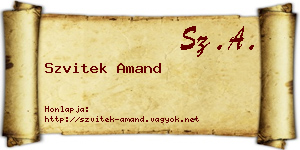 Szvitek Amand névjegykártya